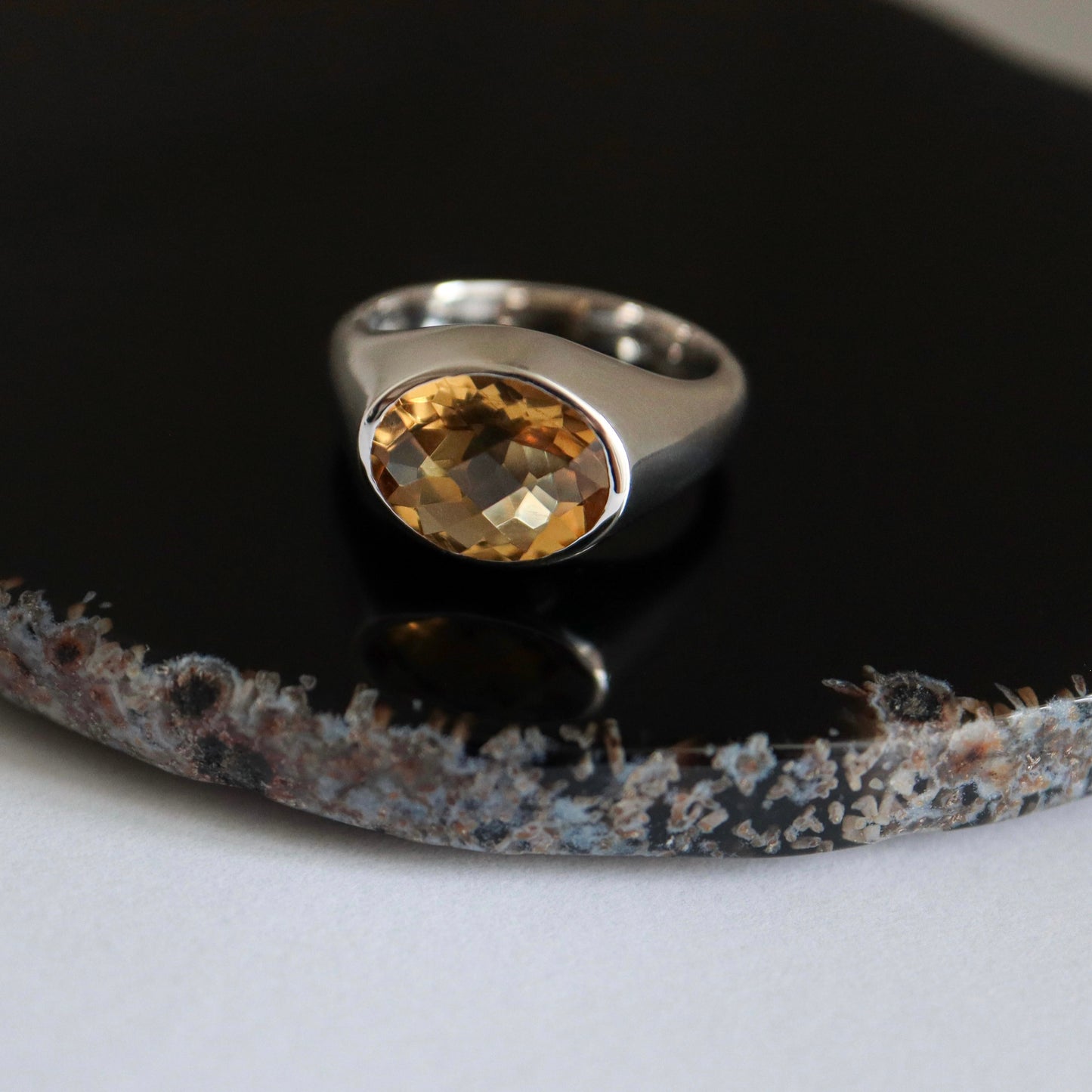 La mer Ring - Champagne Quartz / Silver