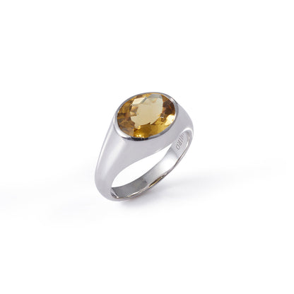La mer Ring - Champagne Quartz / Silver