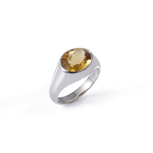 La mer Ring - Champagne Quartz / Silver